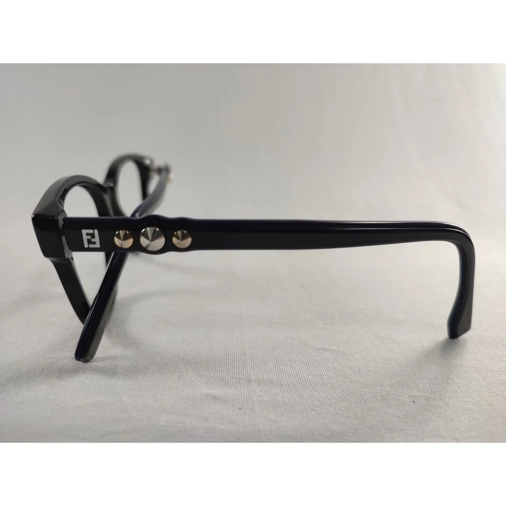 Fendi FF 0276 807 Black Studded Wave Eyeglass Frames with Case & Cloth 51-17-145